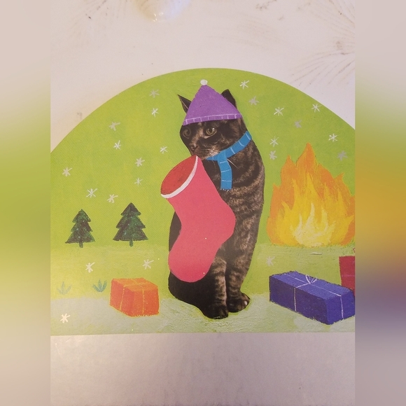 Set of 4 Y2K 1999 Roger la Borde Cat Christmas Holiday Cards - Picture 3 of 9